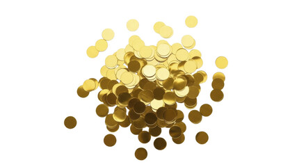  Golden round confetti pile on a transparent background PNG image PNG file for New Year celebration