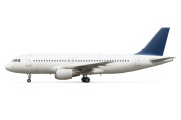 Passenger airplane on landing gear, isolated for aviation, flight, and air travel concepts, showcasing global connection