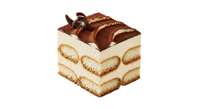 Delicious tiramisu cake, a classic italian dessert with coffeesoaked ladyfingers and creamy mascarpone cheese filling