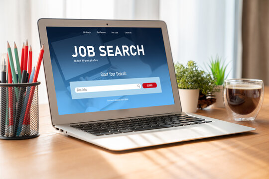 Online job search on modish website for worker to search for job opportunities on the recruitment internet network