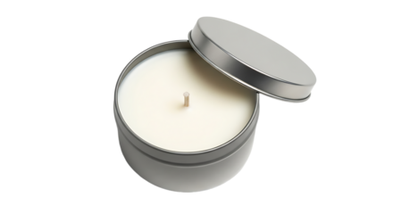 Aromatic soy wax candle in metal tin handmade candle with essential oils for aromatherapy and relaxation home decor item