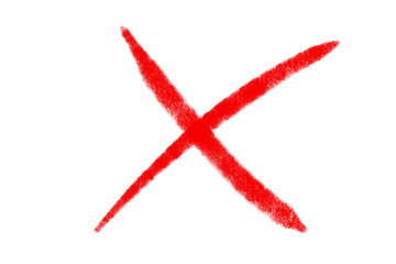 red cross mark isolated on white or transparent png