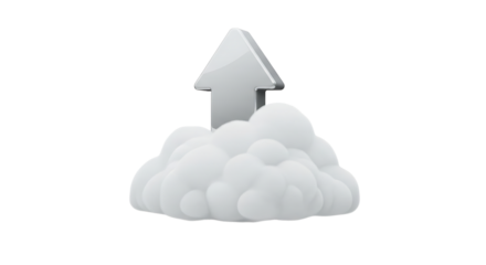 Cloud upload, representing the process of transferring data from a local device to a remote server or network