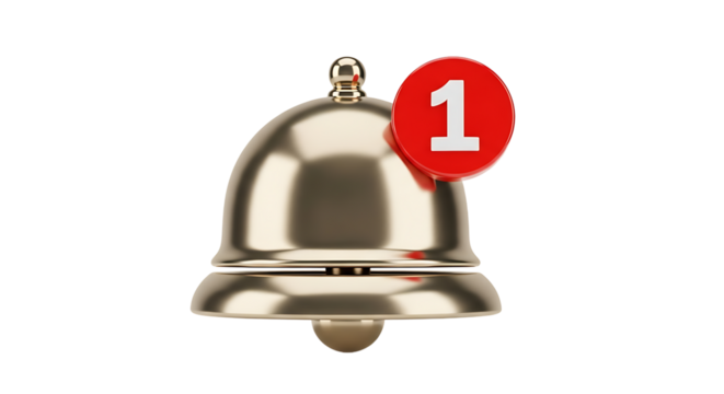 Notification bell with number one, symbolizing alerts, reminders, and updates for social media and application interfaces - Powered by Adobe