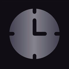 Clock Icon with Hour Hand at 9 time watch