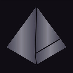 Geometric Pyramid Shape Icon on Dark Background Keywords: pyramid, geometric, shape, abstract