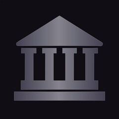 Greek Temple Icon with Columns and Pediment building