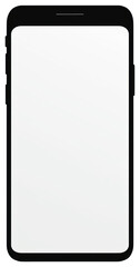 PNG Black smartphone with white screen minimal illustration electronics.