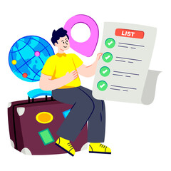 Trendy design illustration of travel list