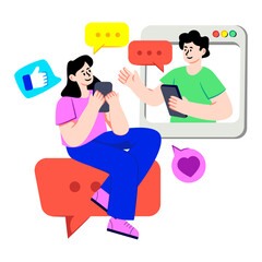 A unique design illustration of live chat