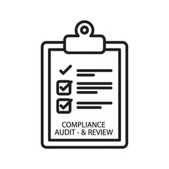 Compliance audit and review checklist on clipboard