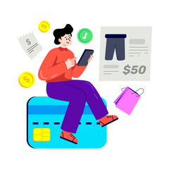 Premium download illustration of shopping payment
