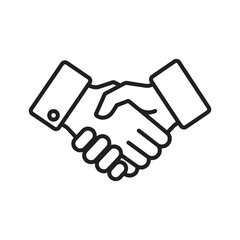 Black outline of a handshake