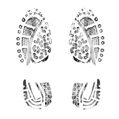 shoe sole print on a white background