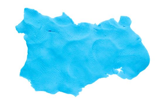 a piece of plasticine of irregular shape