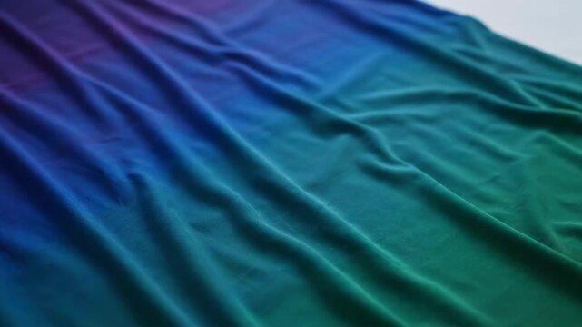 A vibrant fabric roll slowly unfurls, revealing rich colors. Soft creases and gradients create a beautiful textile background.