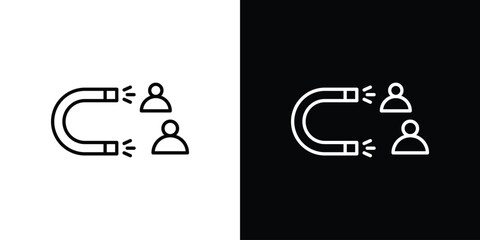 Magnet user icon line vector illustration. vector graphics