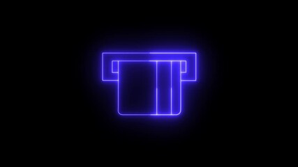 Glowing Neon ATM card icon with neon effect, neon Credit Card for Payment 4k video animation .Representing digital wallet technology, fintech innovation ,Finance workflow cycle Shopping sign. - Powered by Adobe