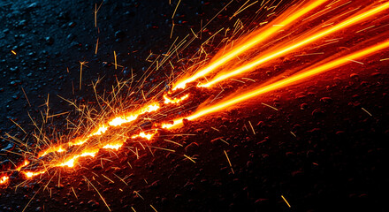 Fiery Chain Abstract depiction of energy and sparks, representing power and destruction with burning links and trails