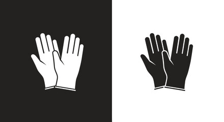 Obraz premium Minimalist Protective Gloves Vector Icon Set in Black and White for Safety and Hygiene