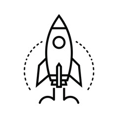 Rocket ship launching into space