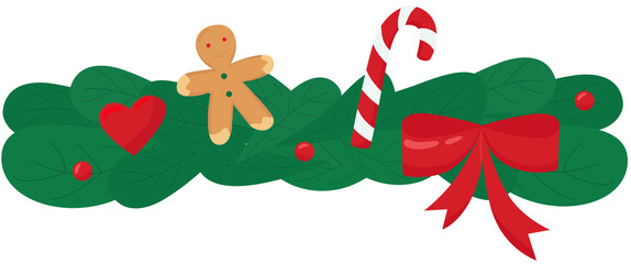 Traditional holiday decoration for Christmas Advent market. Hand drawn illustration isolated on white background Xmas Cozy Aesthetic vibes.