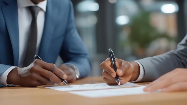 High-level summit where delegates carefully review negotiation documents, symbolizing diplomacy, transparency, and structured global communication in resolving economic and security matters.