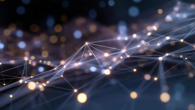 Neural network visualization with pulsating nodes representing happiness, sadness, and curiosity, symbolizing AI-driven emotion recognition and interactive psychological modeling. cinematic color