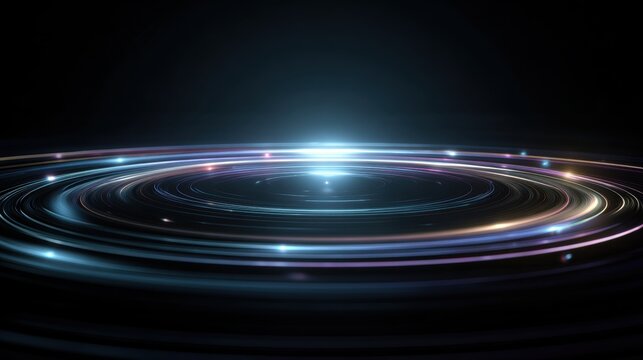 Dynamic abstract light trails swirl in a futuristic vortex, creating a sense of speed, motion, and advanced technology for modern concepts. - Powered by Adobe
