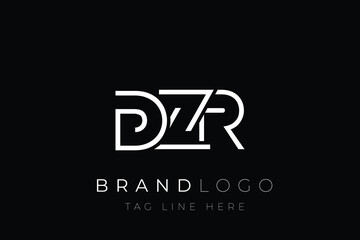 Obraz premium DZR abstract letter logo design. Modern Business Logo Design With Abstract Typography and Contemporary Style