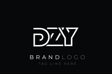 Obraz premium DZY abstract letter logo design. Modern Business Logo Design With Abstract Typography and Contemporary Style