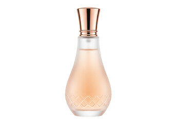 Elegant perfume bottle PNG isolated on transparent background Feminine fragrance in a glass flacon...