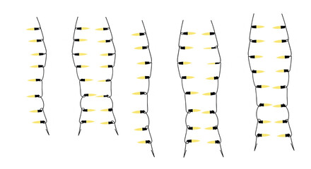 String light vertical decoration isolated on transparent background