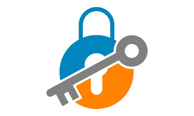 padlock key logo vector design