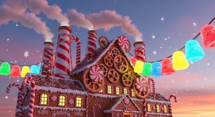 Santa’s Candy-Powered Workshop in a Winter Wonderland