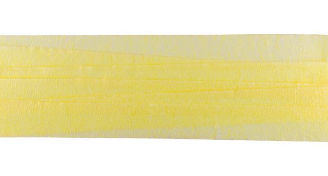 Strips of yellow crepe paper streamers arranged in layers