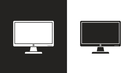 Minimalist Computer Monitor Icon Vector for UI and Web Design