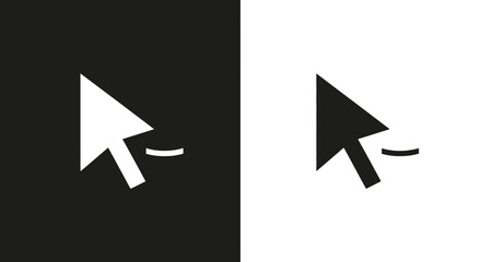 Minimalist Mouse Cursor Pointer Vector Icon Set in Black and White