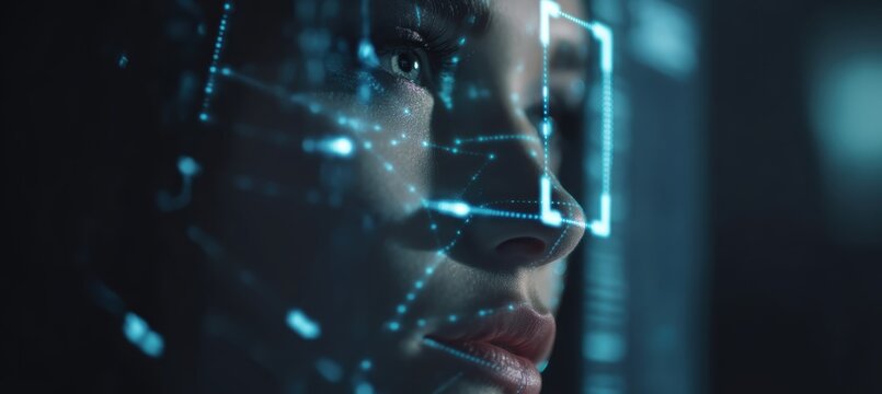 AI verifies digital identity through facial recognition technology - Powered by Adobe