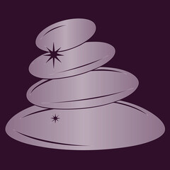 Stacked smooth stones with starbursts logo rocks pebbles