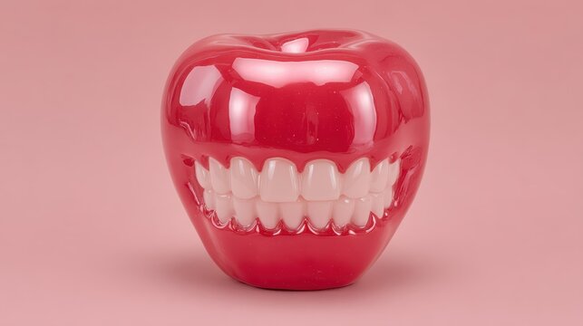 Impossible apple half fruit half tooth