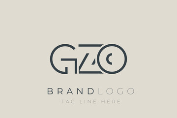 Obraz premium GZO abstract letter logo design. Modern Business Logo Design With Abstract Typography and Contemporary Style