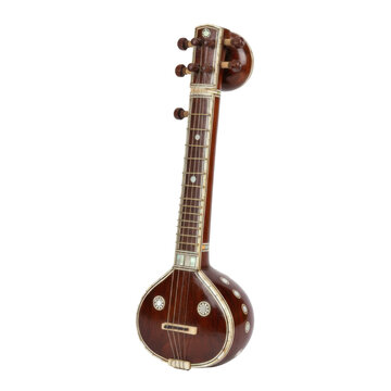 An enchanting detailed image showcasing the beauty of a classical veena
