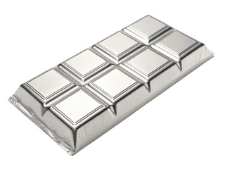 Silver chocolate bar isolated on transparent background