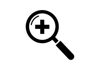 Magnifying glass with plus sign PNG isolated on transparent background, zoom in symbol for graphic design and web use