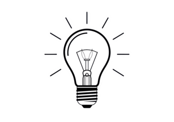 Classic light bulb PNG isolated on transparent background, idea concept for innovation and creativity
