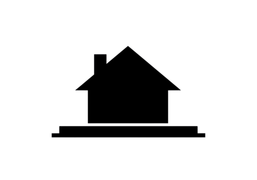 Simple house icon PNG isolated on transparent background, minimalist home symbol for real estate and construction projects