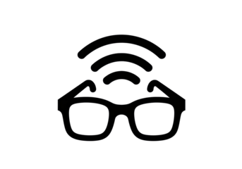 Smart glasses with wifi signal isolated PNG, wearable technology for augmented reality and wireless communication on transparent background