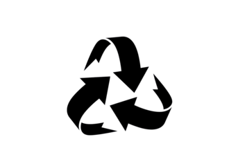 Recycle symbol PNG isolated on transparent background, black arrows in triangular shape for environmental conservation and sustainability