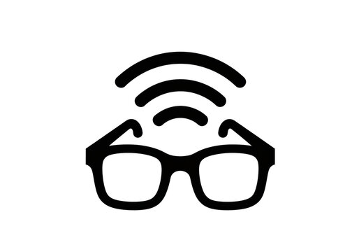 Smart glasses with wifi signal isolated PNG, wearable technology for augmented reality and wireless communication on transparent background